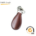 Leather Keychain with Stitching and Debossed Logo